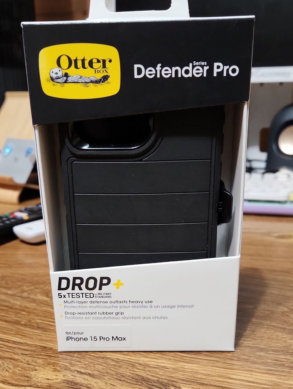 OtterBox Defender Pro Black Protective Case for iPhone 15 Pro Max